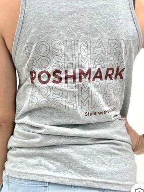 Graphic Poshmark Merch Traditional Trademark  Logo Tank  gray/red NWOT medium